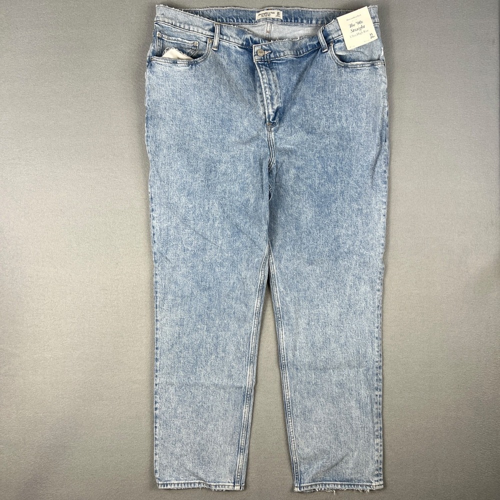 Abercrombie & Fitch 90s‎ Straight Jeans Womans 20 Regular High Rise Criss Cross